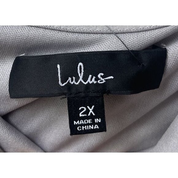 Lulus Long Sleeve Maxi Dress 2X Feel The Romance Grey Off-The-Shoulder Formal - Picture 11 of 14